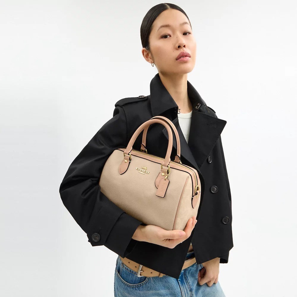 [SPECIAL DEAL][INCOMING ETA 30 DAYS] COACH Rowan Satchel Bag In Colorblock in Dark Natural Multi (CAK58)