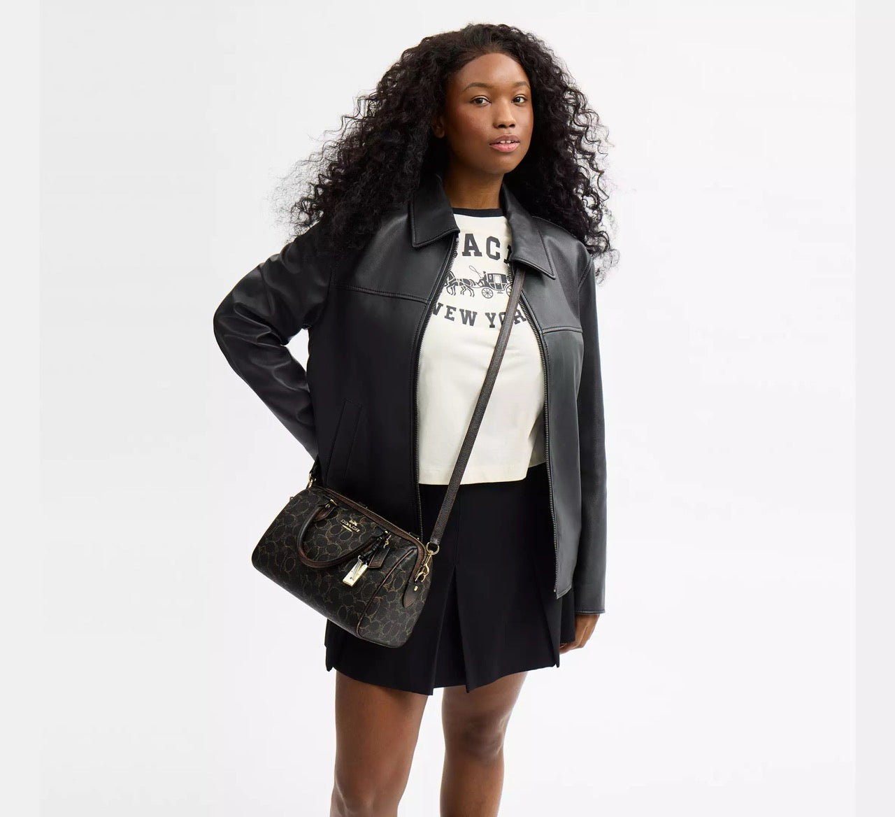 [INCOMING ETA CUBA RAYA] COACH Rowan Satchel Bag In Loved Signature Canvas With Charms in Gold/Brown (CDY16)