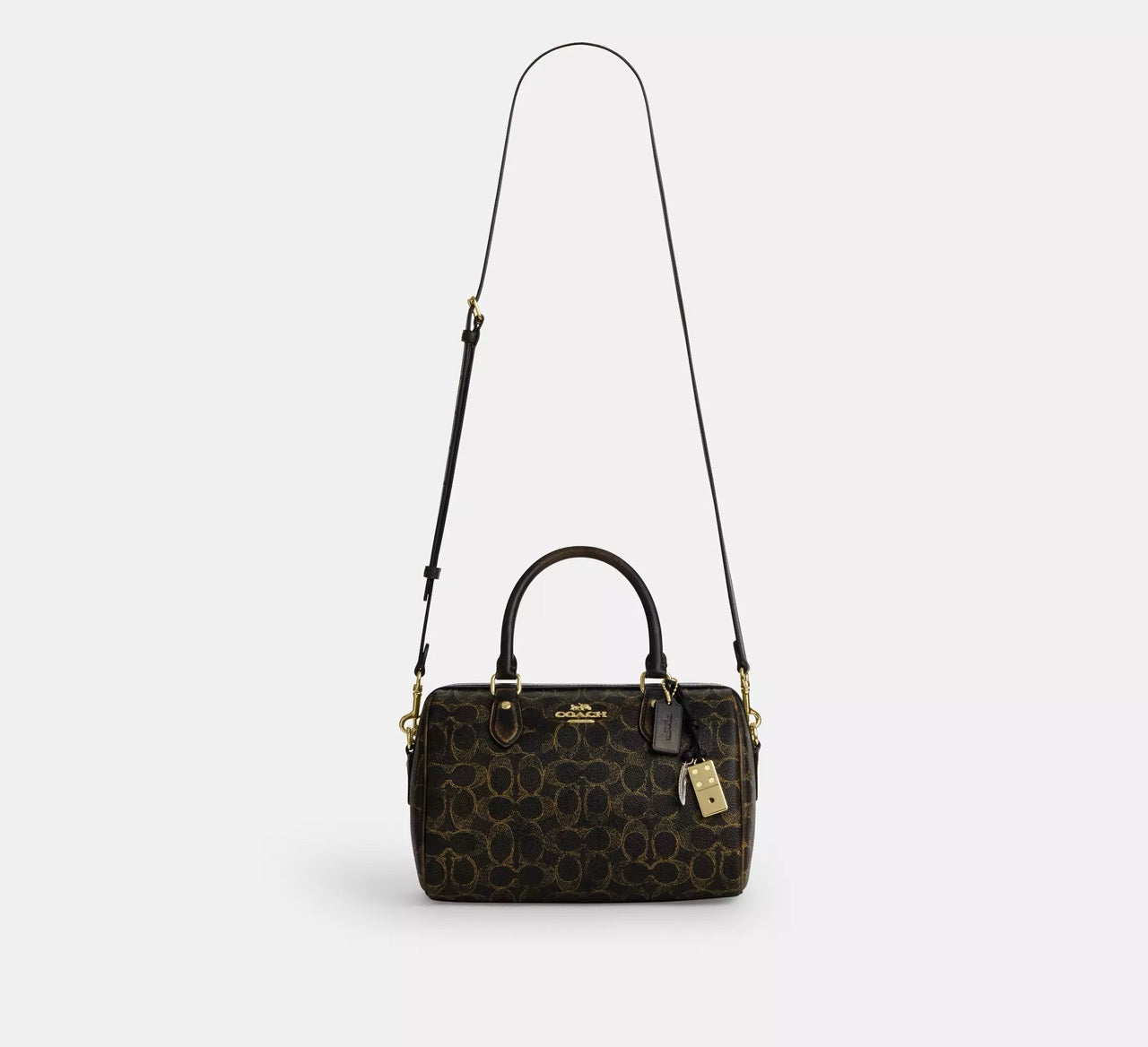 [INCOMING ETA CUBA RAYA] COACH Rowan Satchel Bag In Loved Signature Canvas With Charms in Gold/Brown (CDY16)