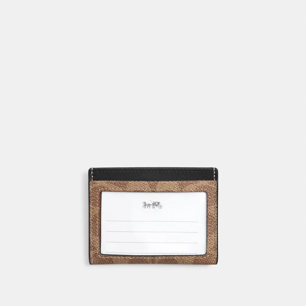 [INCOMING ETA 30 DAYS] COACH Slim Id Card Case In Signature Canvas In Tan (CW366)