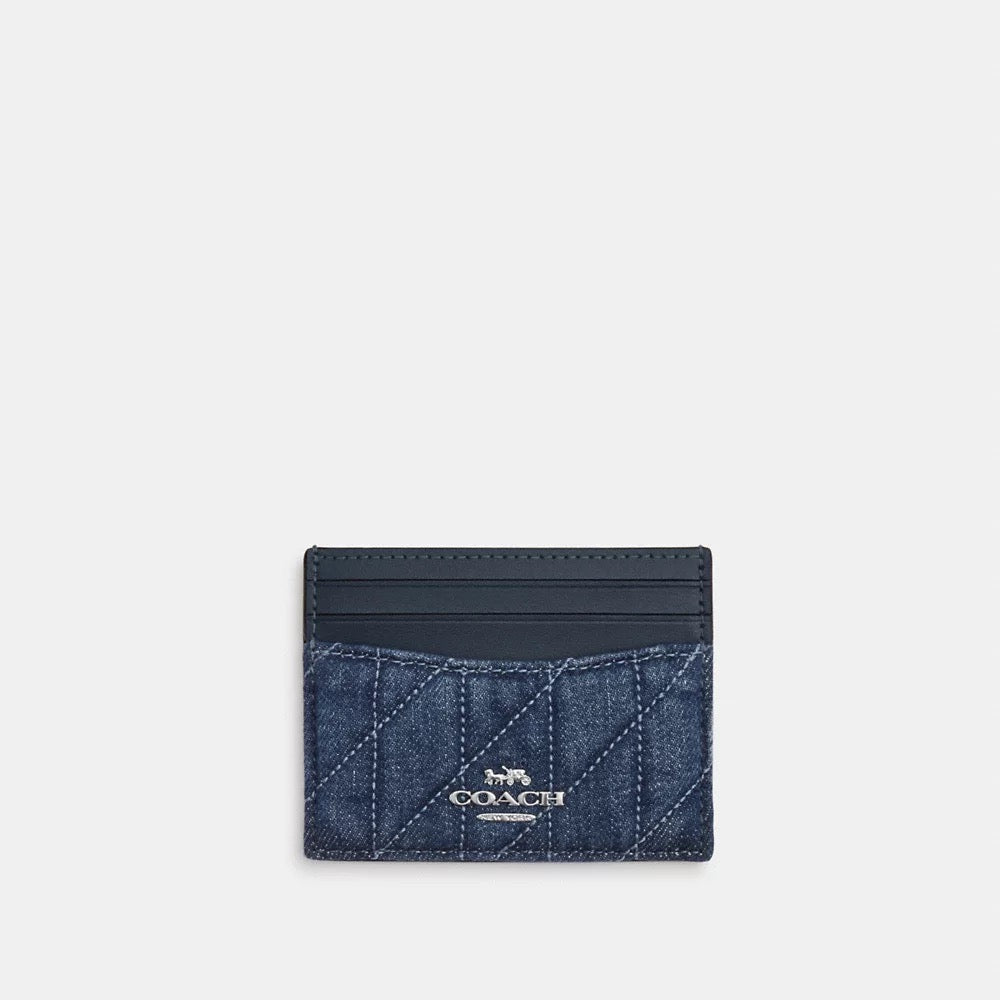 [INCOMING ETA AFTER RAYA] COACH Slim Id Card Case With Quilting in Denim (CAT70)