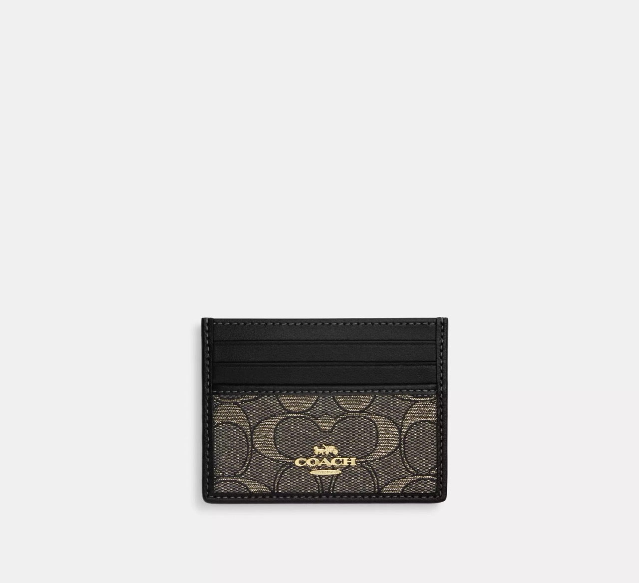 [INCOMING ETA 30 DAYS] COACH Slim Id Card Case in Charcoal/Gold (CCO34)