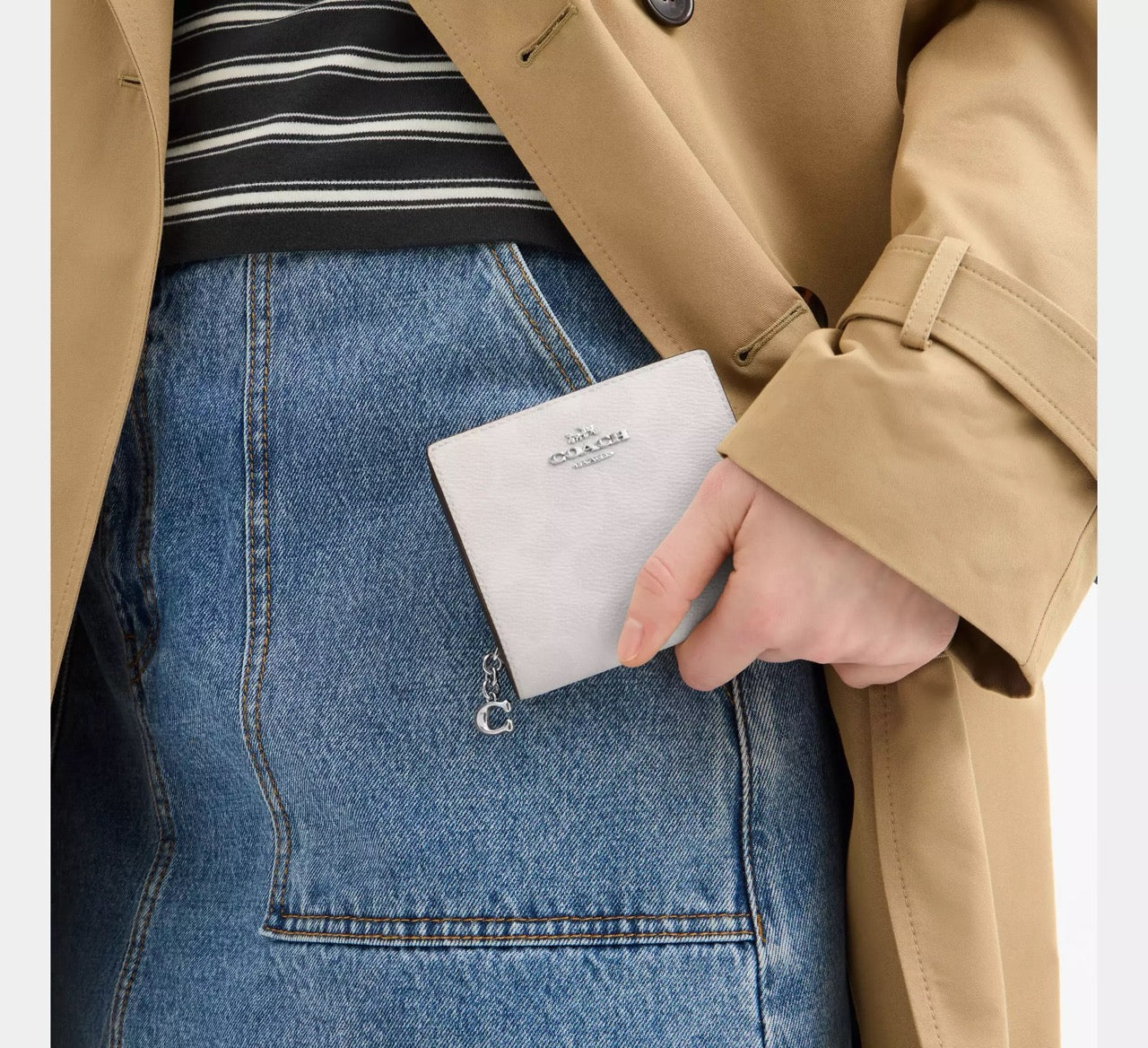 [INCOMING ETA 30 DAYS] COACH Snap Wallet In Signature Canvas in White Chalk (CW789)