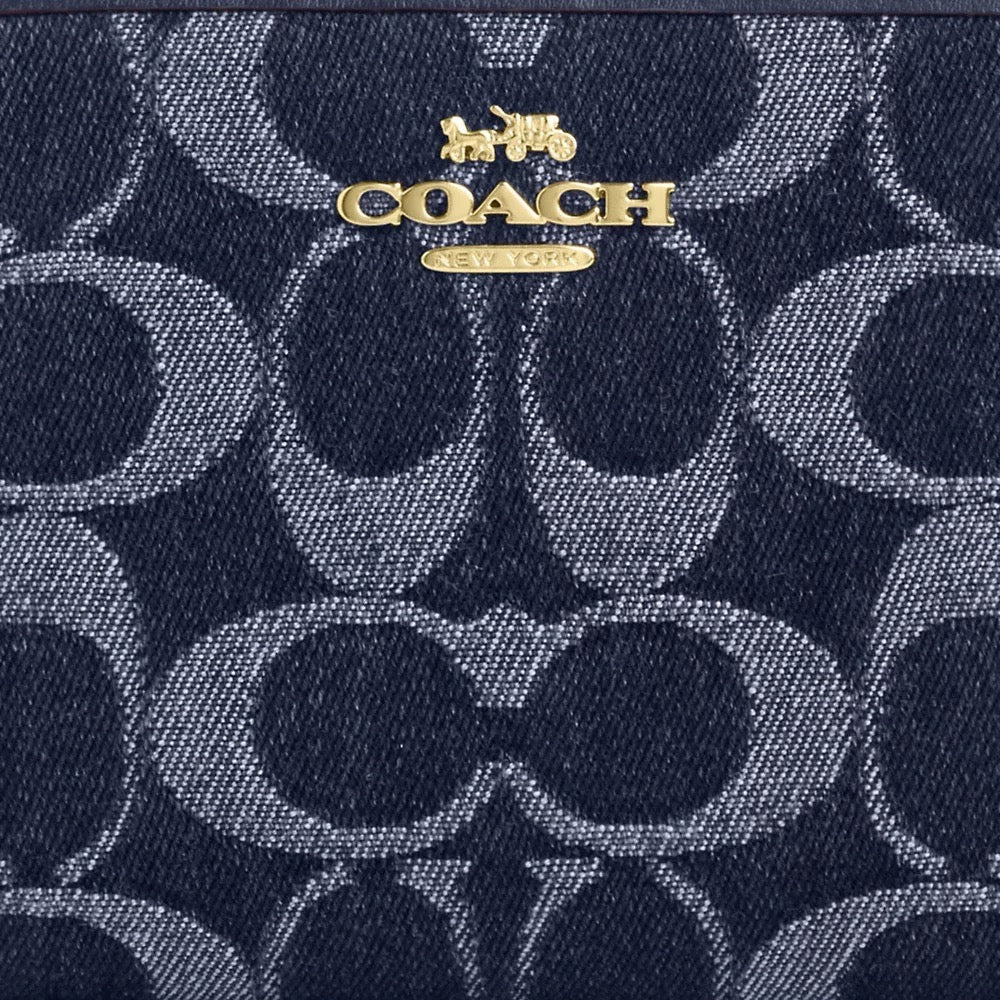 [INCOMING ETA 30 DAYS] COACH Snap Wallet In Signature Denim in Denim Gold Natural (CAA86)