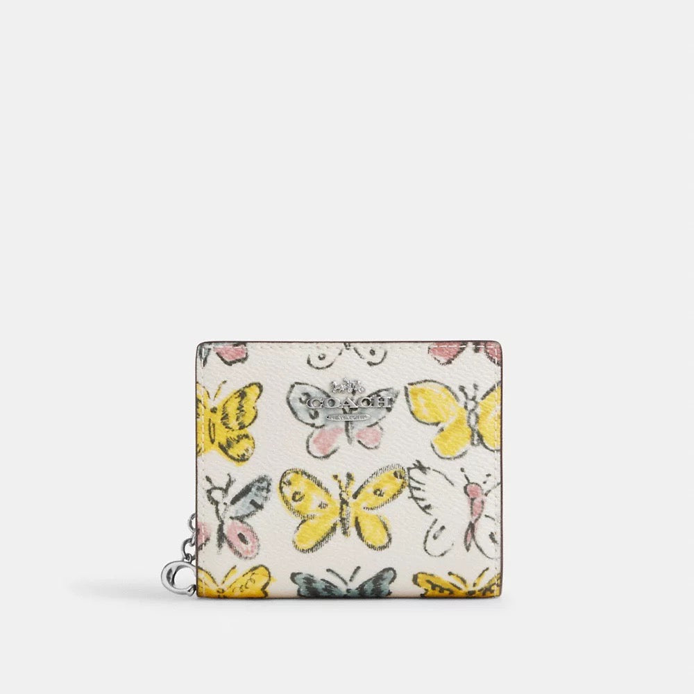 [INCOMING ETA AFTER RAYA] COACH Snap Wallet With Butterfly Print in Chalk Multi (CAP10)