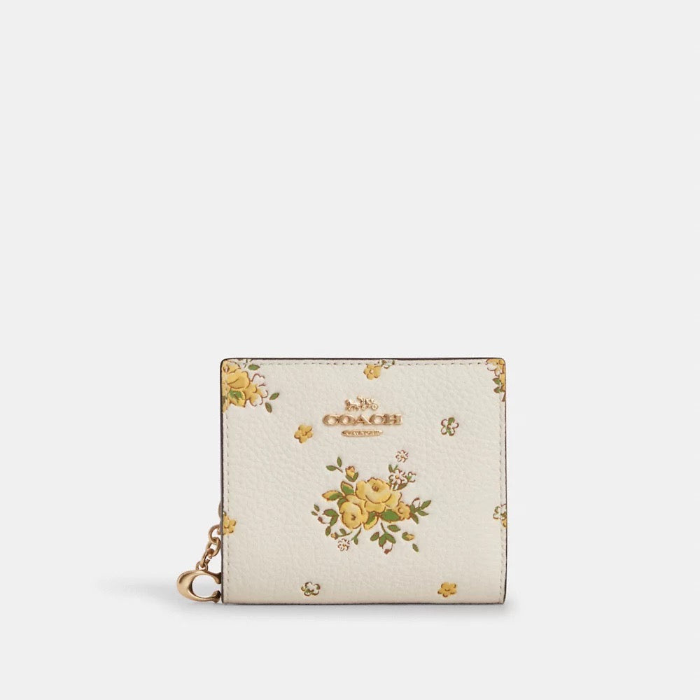 [INCOMING ETA 30 DAYS] COACH Snap Wallet With Floral Print in Chalk Multi (CAP15)