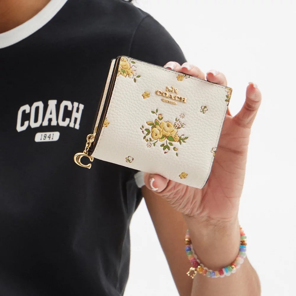 [INCOMING ETA 30 DAYS] COACH Snap Wallet With Floral Print in Chalk Multi (CAP15)