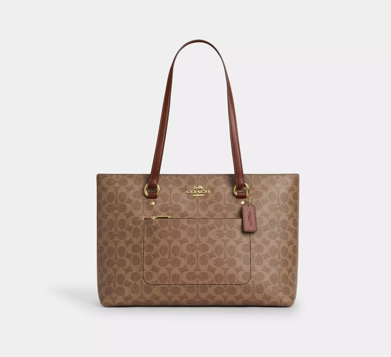 [INCOMING ETA 30 DAYS] COACH Station Tote Bag In Signature Canvas in Tan/Brown (CCD69)
