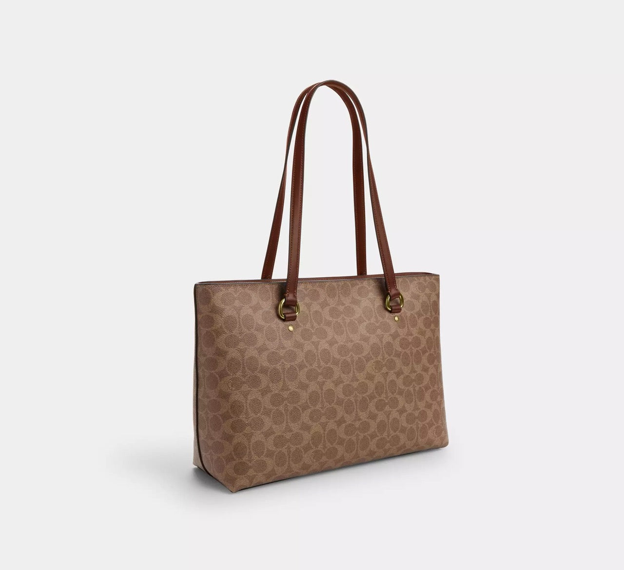 [INCOMING ETA 30 DAYS] COACH Station Tote Bag In Signature Canvas in Tan/Brown (CCD69)