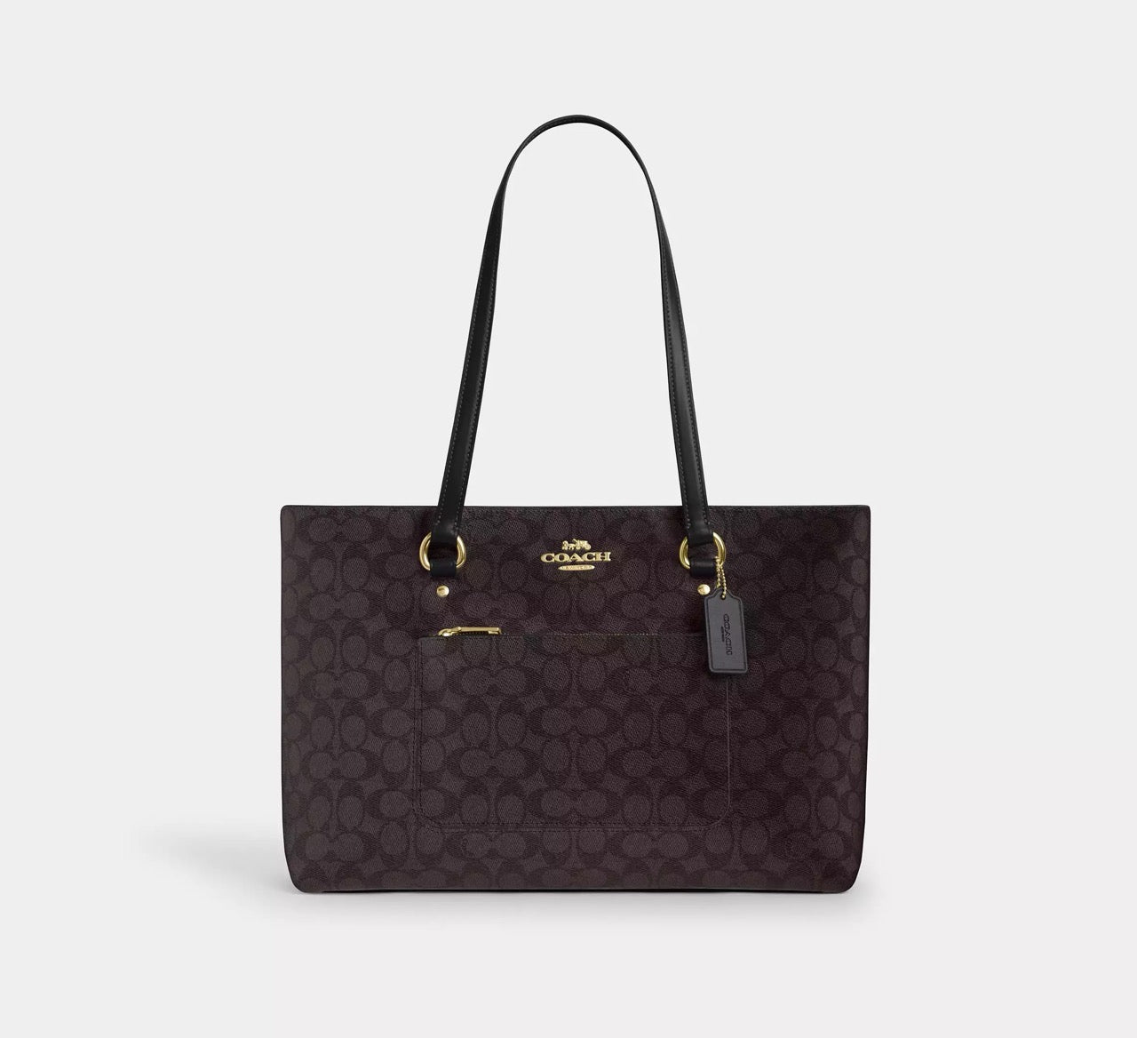 [INCOMING ETA 30 DAYS] COACH Station Tote Bag In Signature Canvas in Walnut/Black (CCD69)