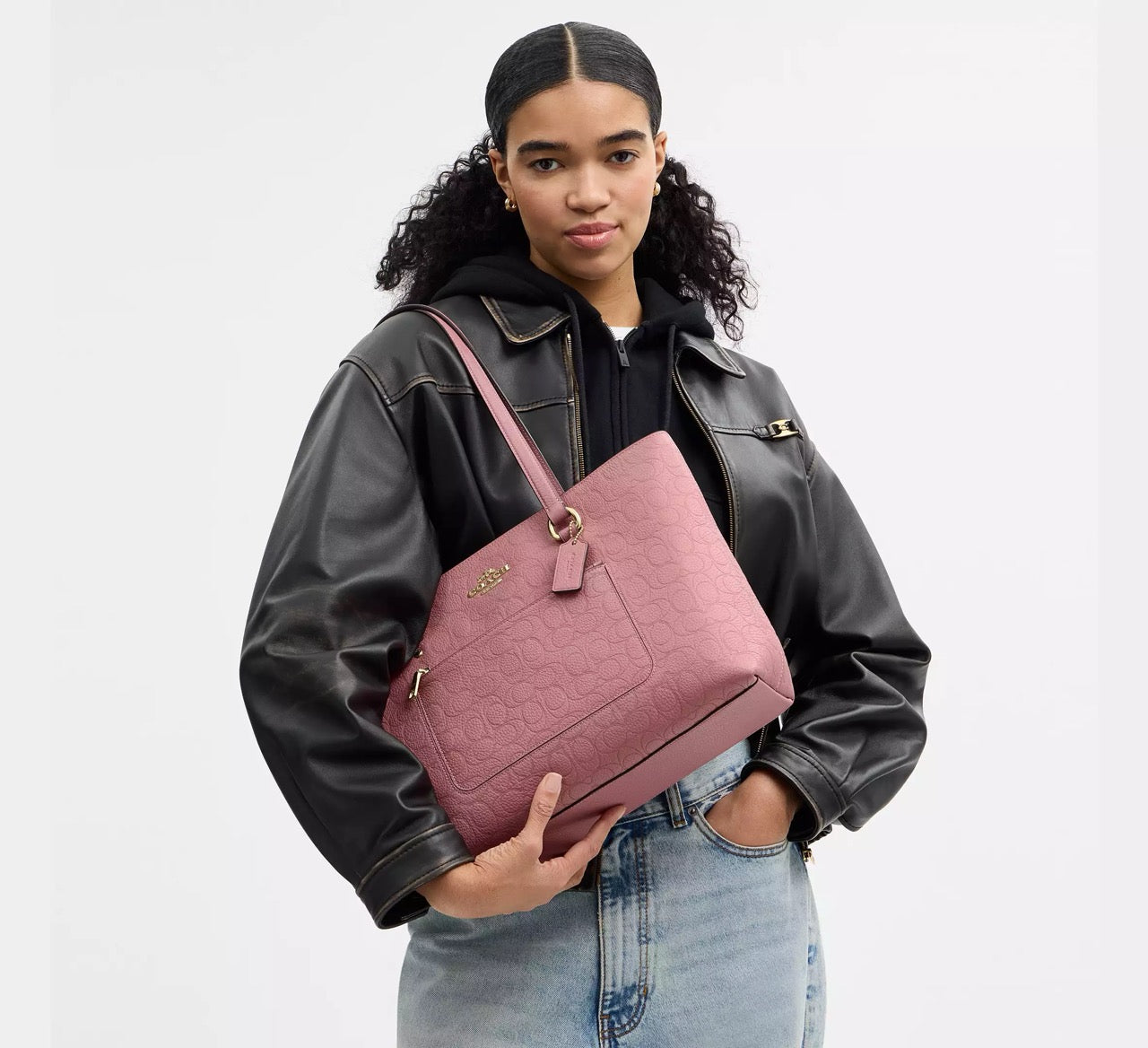 [INCOMING ETA CUBA RAYA] COACH Station Tote Bag In Signature Leather in Peony (CDL99)