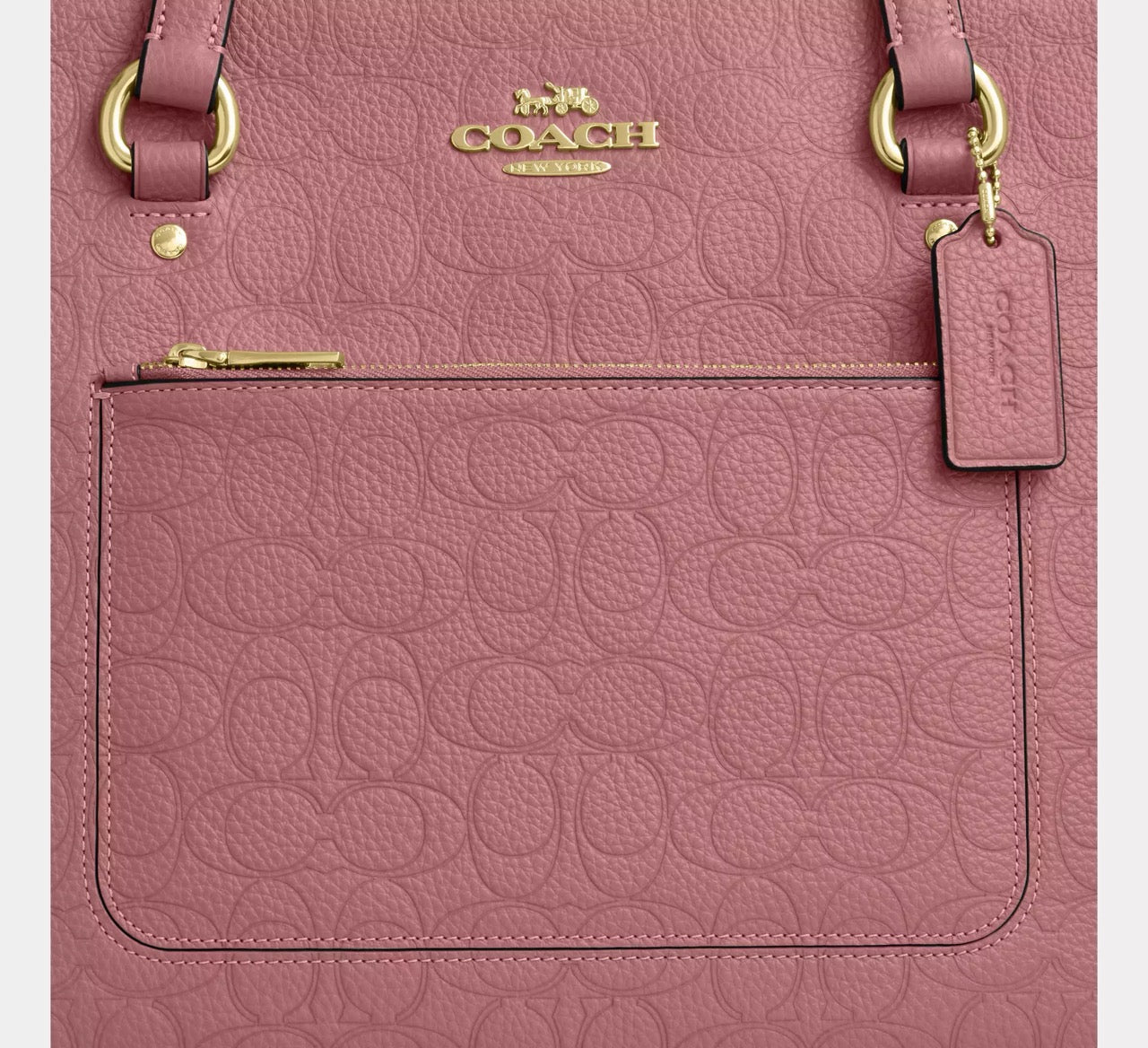 [INCOMING ETA CUBA RAYA] COACH Station Tote Bag In Signature Leather in Peony (CDL99)