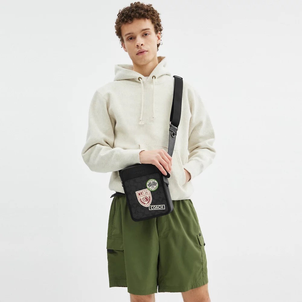 [INCOMING ETA 30 DAYS][SPECIAL DEAL] COACH Sullivan Crossbody Bag In Signature Canvas With Patches in Gunmetal/Charcoal Multi (CAT79)