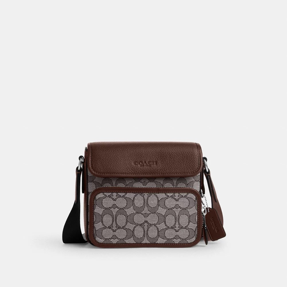 [INCOMING ETA 30 DAYS] COACH Sullivan Flap Crossbody Bag In Signature Jacquard in Oak Maple (CT834)