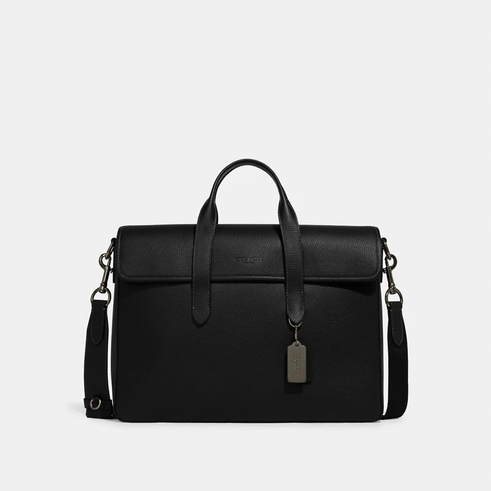 [READY STOCK MY] COACH Sullivan Portfolio Brief in Black (C9875)
