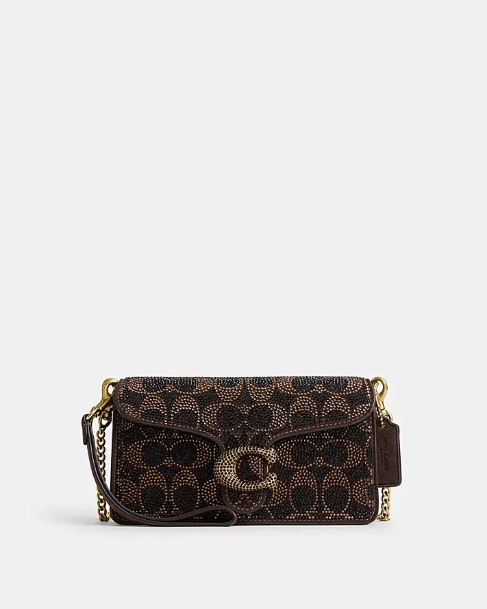 [WEB EXCLUSIVE][INCOMING ETA 30 DAYS] COACH TABBY CHAIN CROSSBODY BAG 19 WITH CRYSTAL SIGNATURE (CFT49)