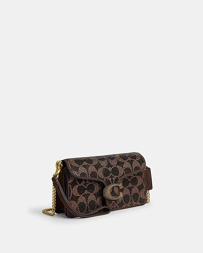 [WEB EXCLUSIVE][INCOMING ETA 30 DAYS] COACH TABBY CHAIN CROSSBODY BAG 19 WITH CRYSTAL SIGNATURE (CFT49)
