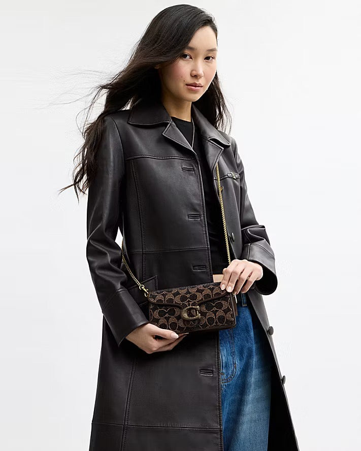 [WEB EXCLUSIVE][INCOMING ETA 30 DAYS] COACH TABBY CHAIN CROSSBODY BAG 19 WITH CRYSTAL SIGNATURE (CFT49)