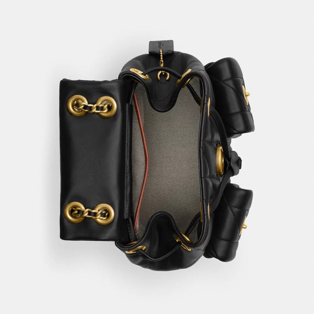 [INCOMING ETA 30 DAYS] COACH Tabby Backpack With Pillow Quilting in Brass/Black (CU076)