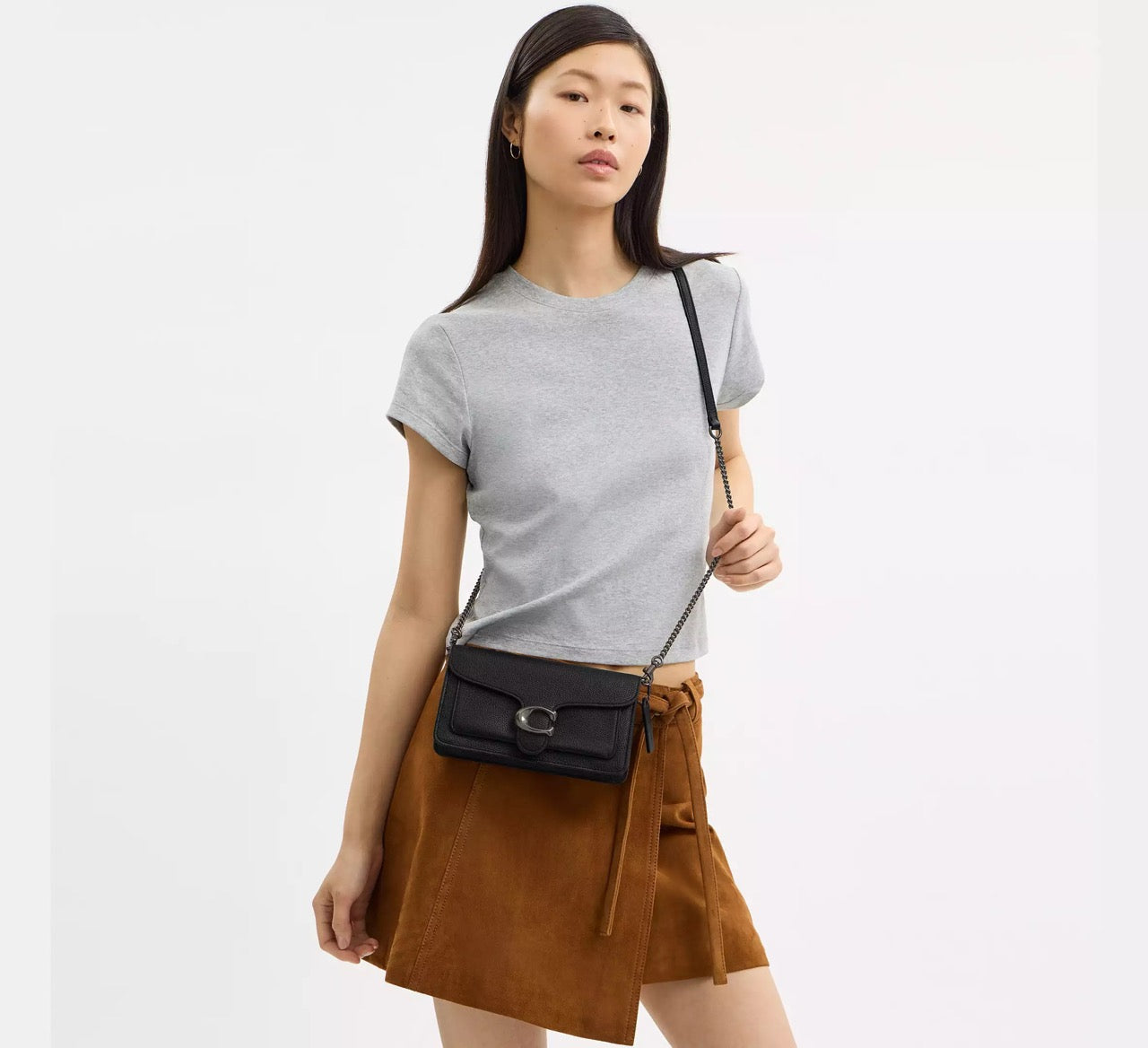 [INCOMING ETA 30 DAYS] COACH Tabby Chain Clutch in Pewter/Black (CE772)