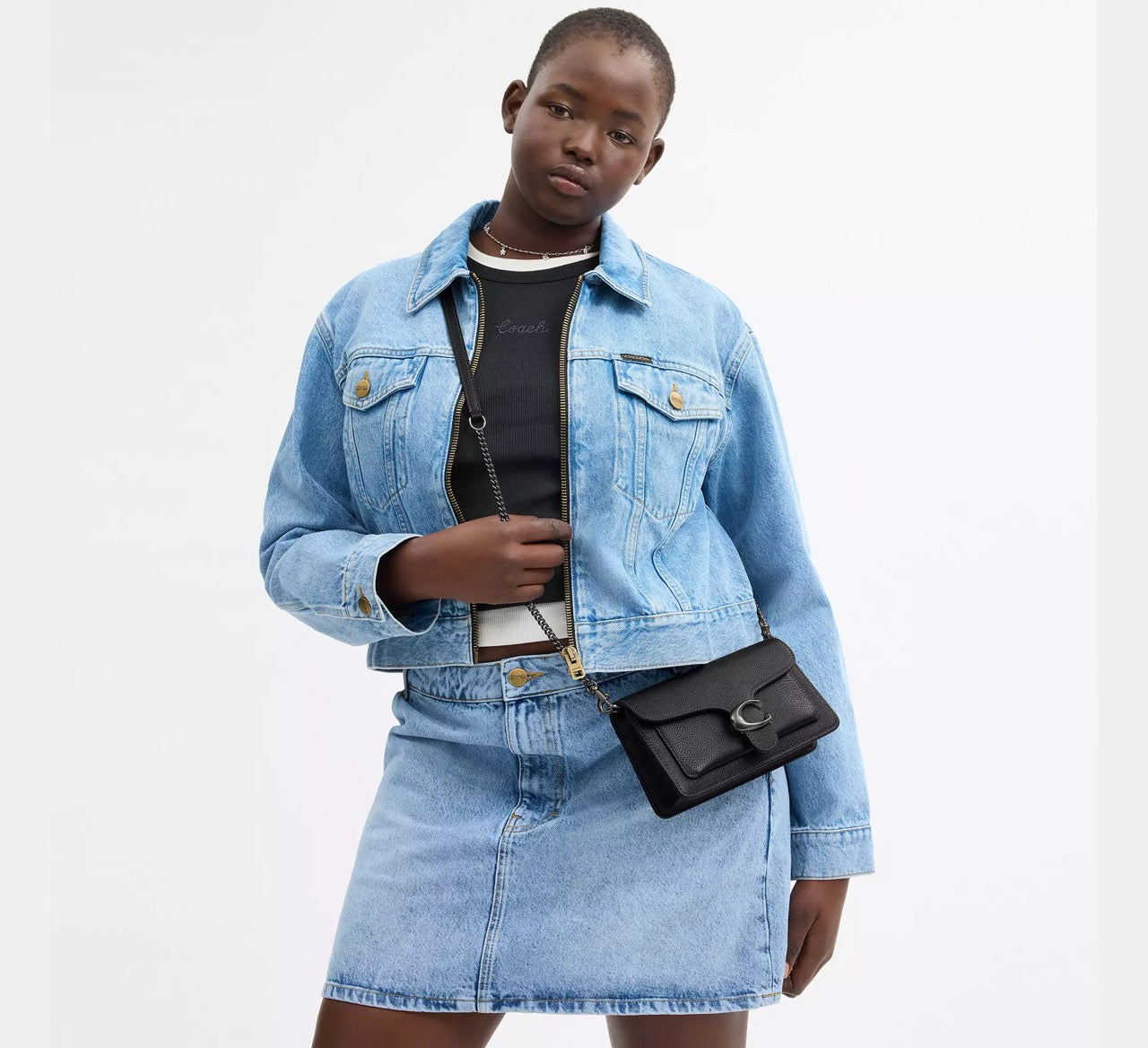 [INCOMING ETA 30 DAYS] COACH Tabby Chain Clutch in Pewter/Black (CE772)