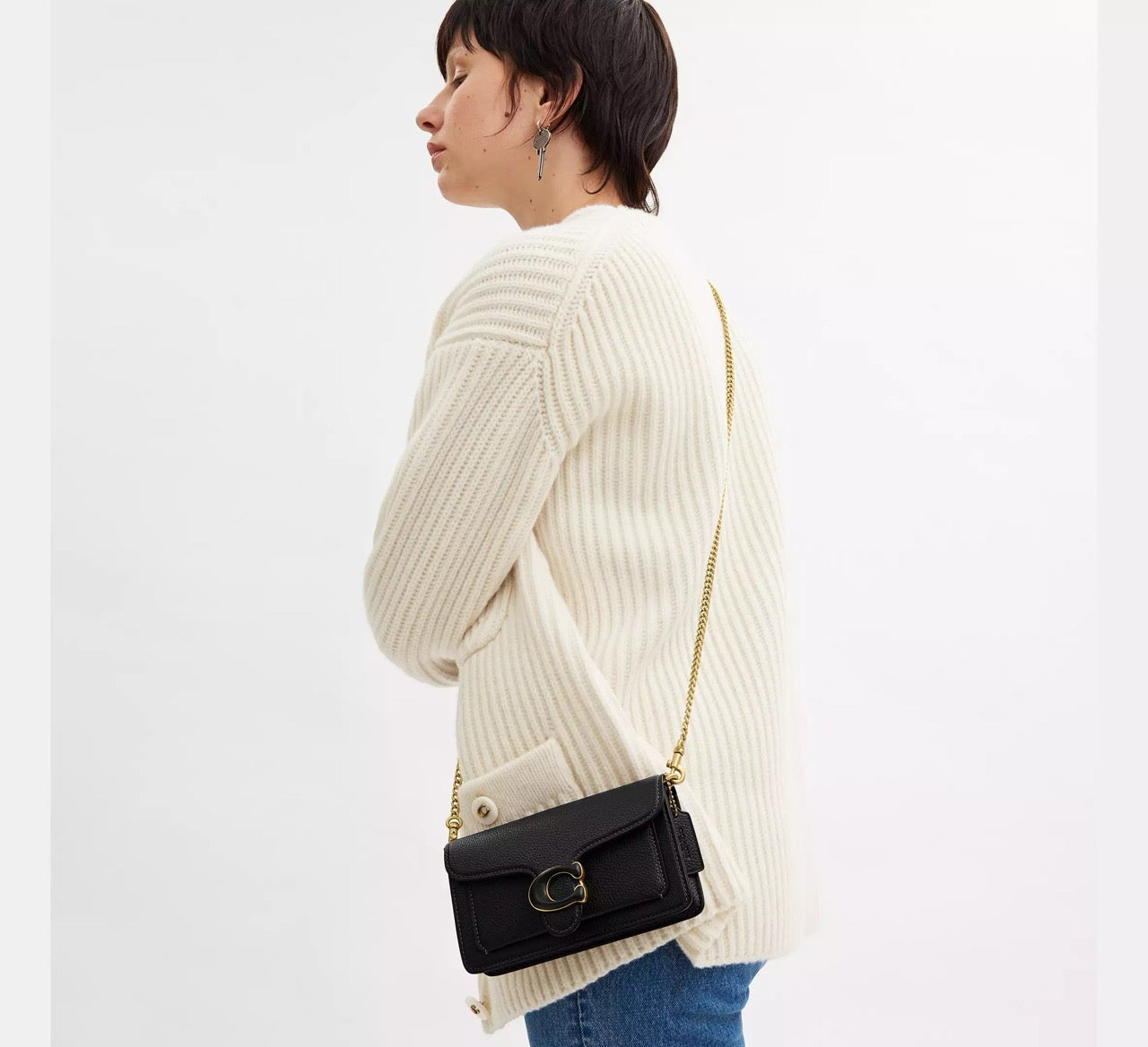 [INCOMING ETA 30 DAYS] COACH Tabby Crossbody Wristlet in Brass/Black (CJ925)