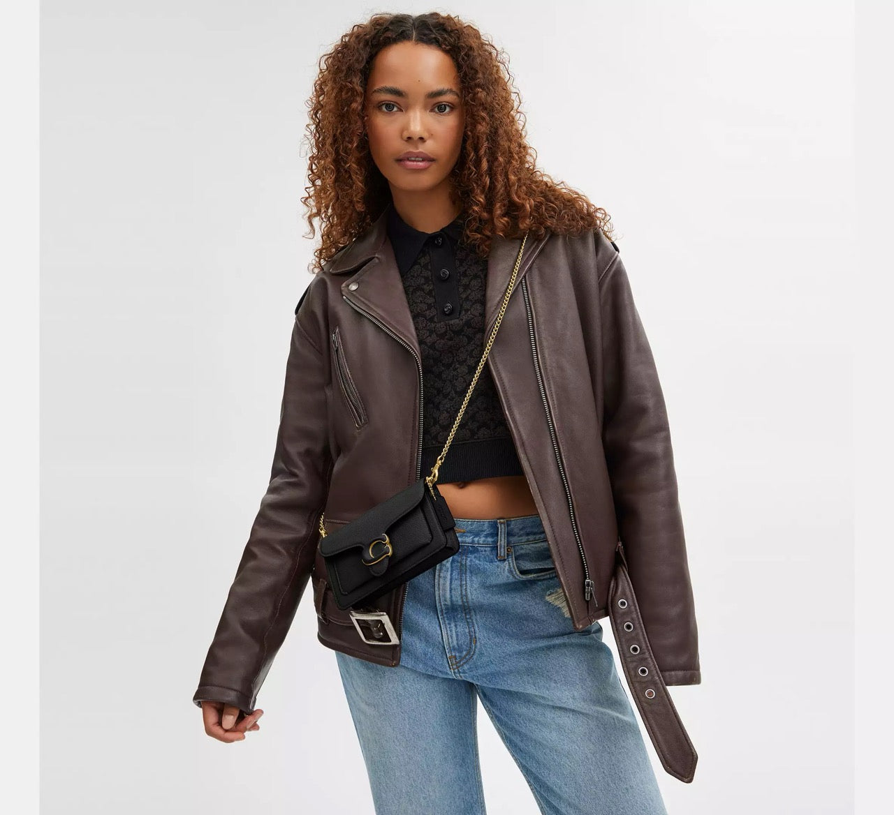 [INCOMING ETA 30 DAYS] COACH Tabby Crossbody Wristlet in Brass/Black (CJ925)