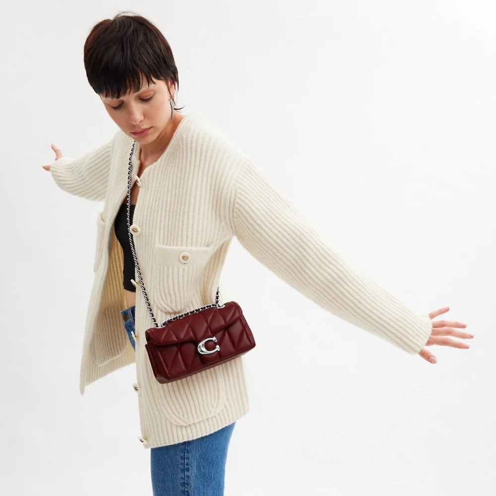 [READY STOCK MY] COACH Tabby Shoulder Bag 20 With Pillow Quilting in Dark Ruby (SHW)(CP149)