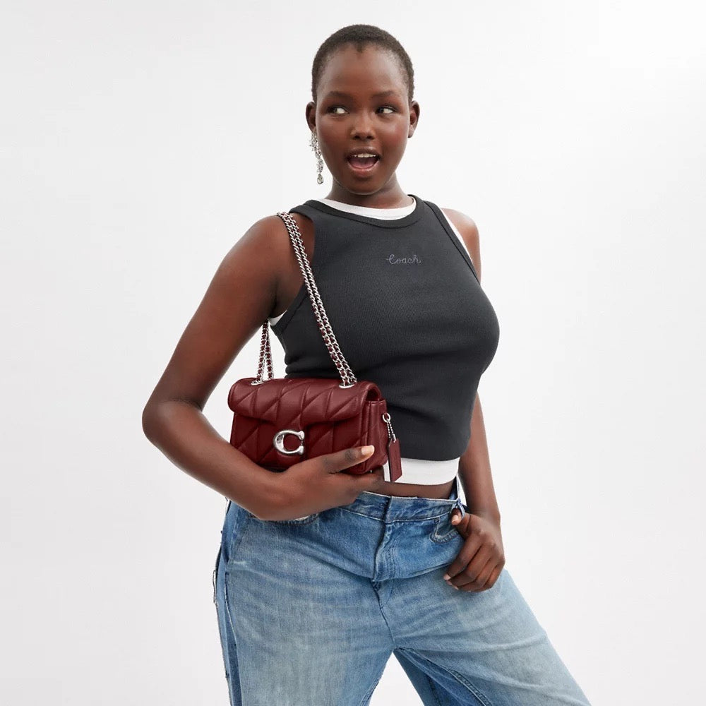 [READY STOCK MY] COACH Tabby Shoulder Bag 20 With Pillow Quilting in Dark Ruby (SHW)(CP149)