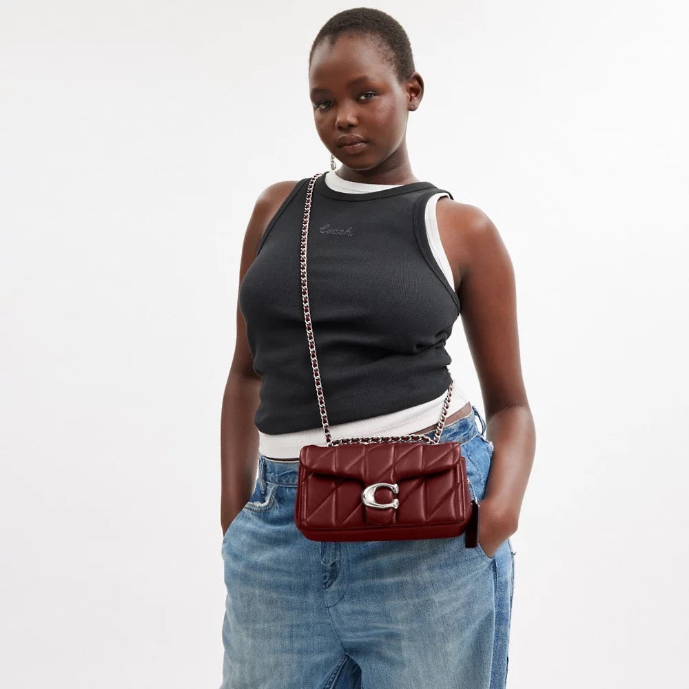 [READY STOCK MY] COACH Tabby Shoulder Bag 20 With Pillow Quilting in Dark Ruby (SHW)(CP149)