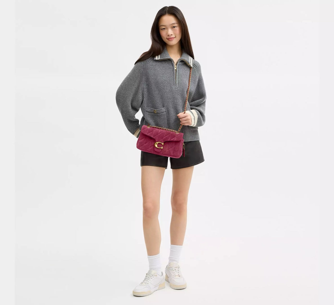 [WEB EXCLUSIVE][INCOMING ETA 30 DAYS] COACH Tabby Shoulder Bag 26 With Quilting in Dark Fuchsia (CW620)