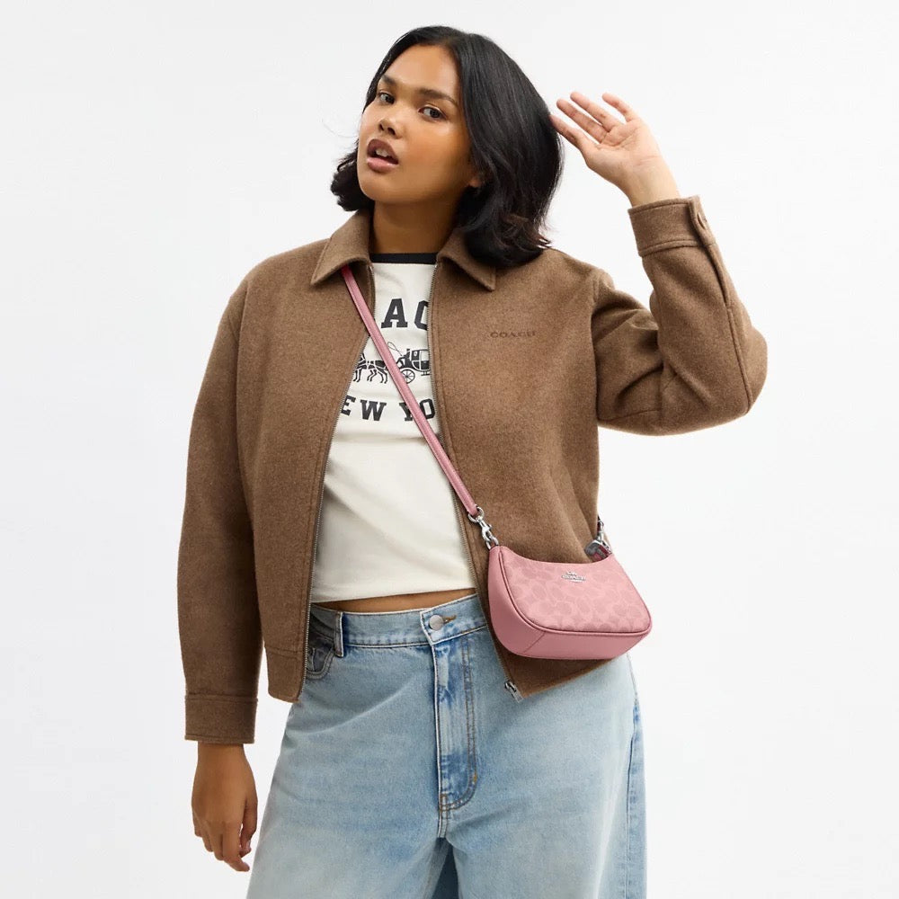 [INCOMING ETA 30 DAYS] COACH Teri Mini Crossbody Bag In Signature Canvas in Pink (SHW)(CW323)