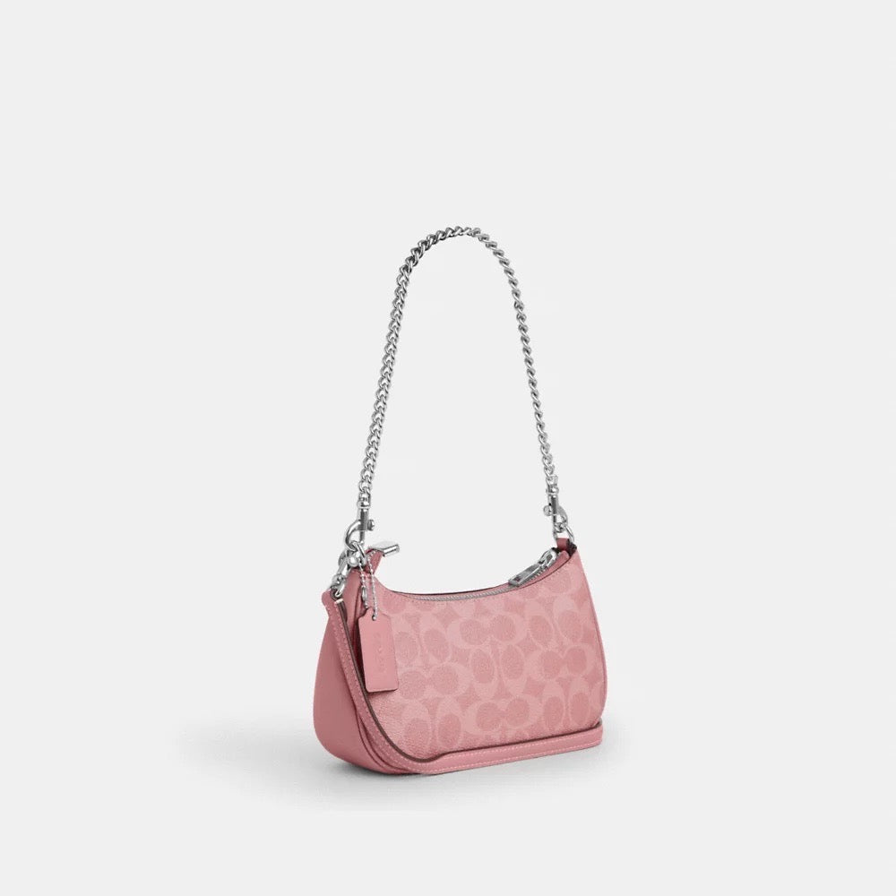 [INCOMING ETA 30 DAYS] COACH Teri Mini Crossbody Bag In Signature Canvas in Pink (SHW)(CW323)