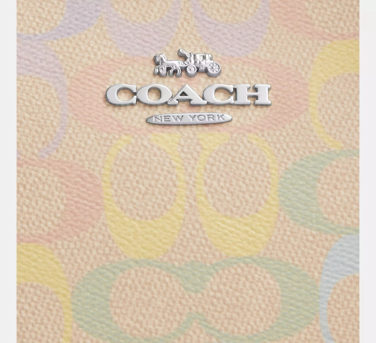 [READY STOCK MY] COACH Teri Shoulder Bag In Rainbow Signature Canvas in Sand Multi (SHW)(CDA91)