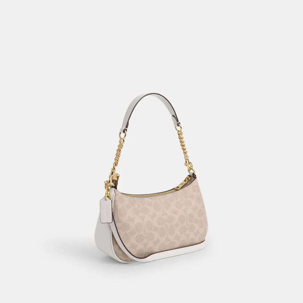 COACH Teri Shoulder Bag In Signature Canvas In Sand Chalk (CV933)