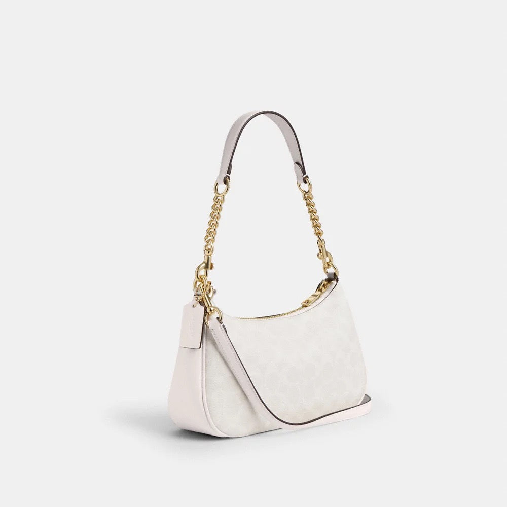 [INCOMING ETA 30 DAYS] COACH Teri Shoulder Bag In Signature Canvas in White/Chalk (CV933)