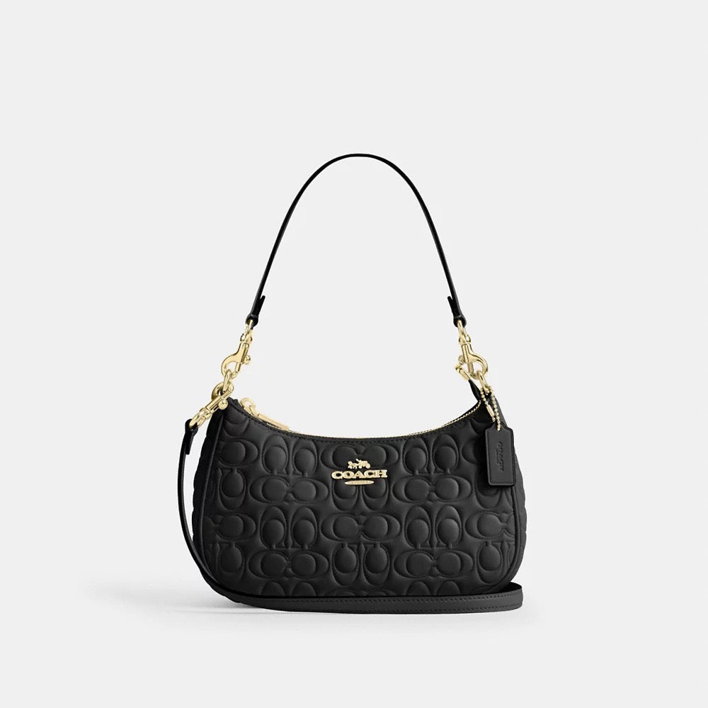 [INCOMING ETA 30 DAYS] COACH Teri Shoulder Bag In Signature Leather in Black (CY774)