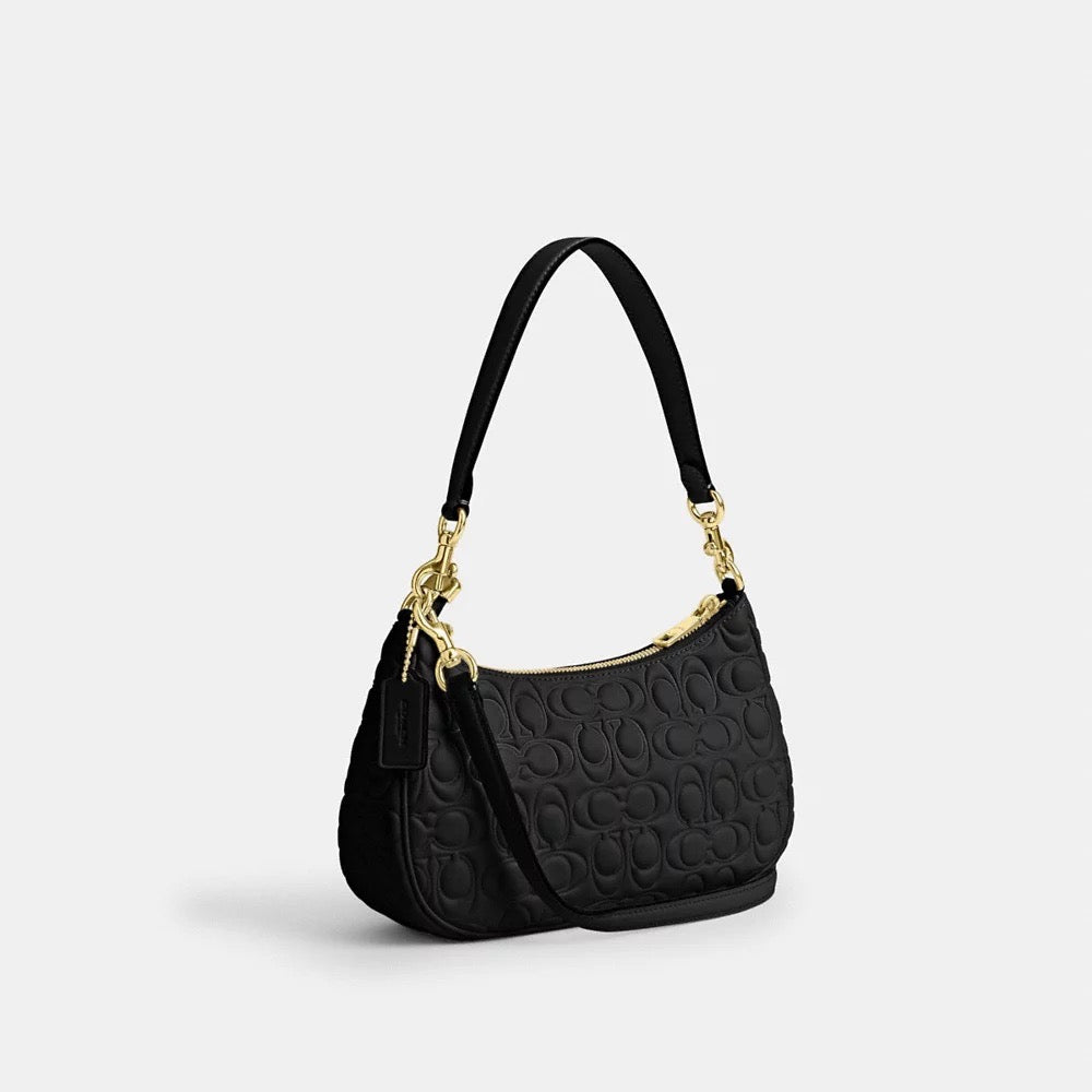 [INCOMING ETA 30 DAYS] COACH Teri Shoulder Bag In Signature Leather in Black (CY774)