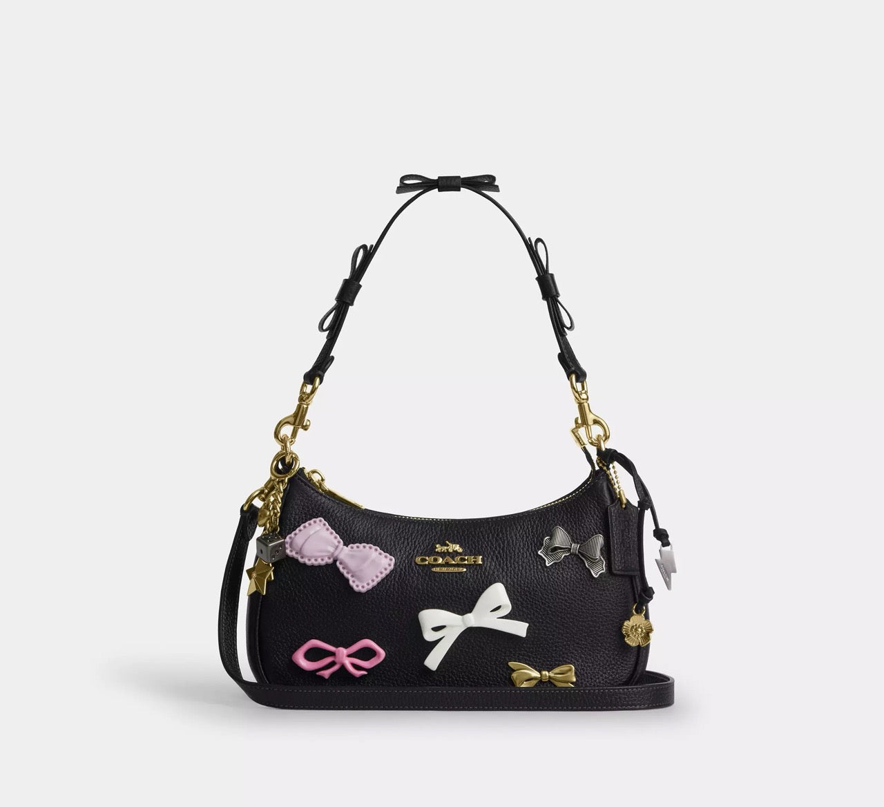 [INCOMING ETA 30 DAYS] COACH Teri Shoulder Bag With Bows And Charms in Black (CDY93)