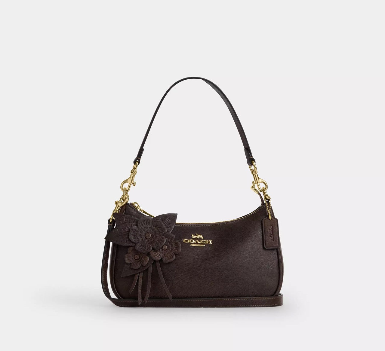 [READY STOCK MY] COACH Teri Shoulder Bag With Floral Applique in Maple (CDY42)