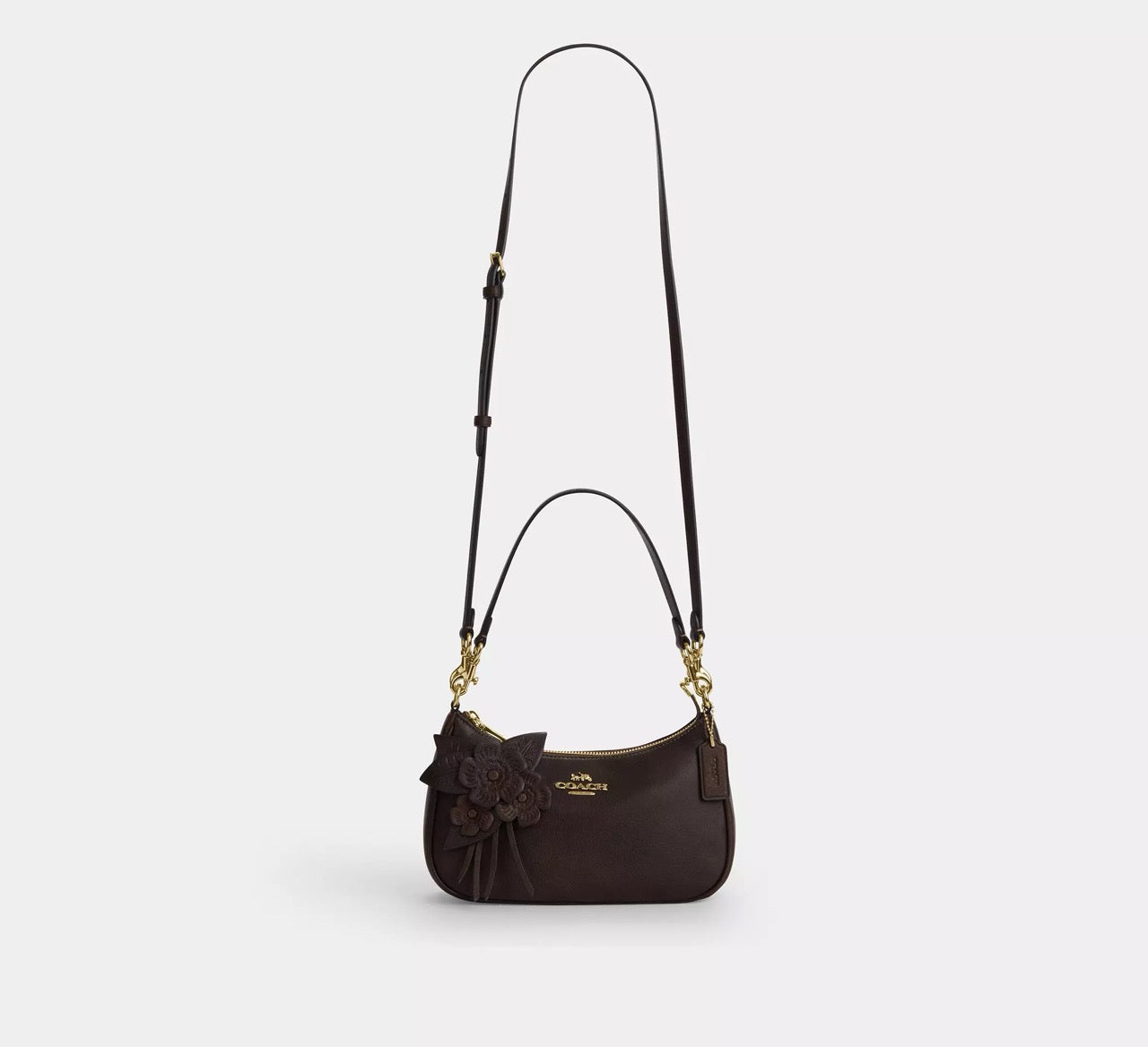 [READY STOCK MY] COACH Teri Shoulder Bag With Floral Applique in Maple (CDY42)