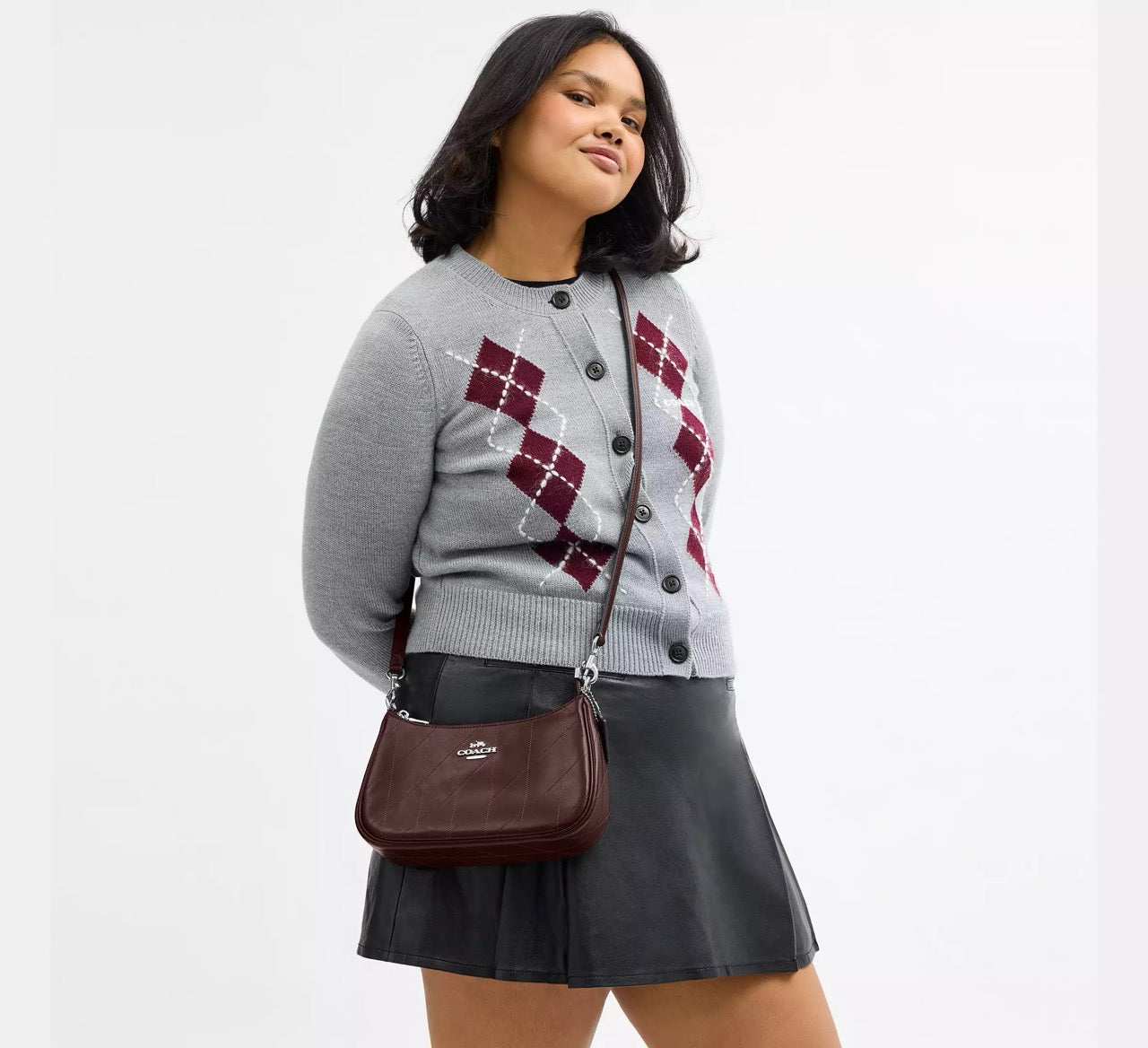 [INCOMING ETA 30 DAYS] COACH Teri Shoulder Bag With Quilting in Dark Wine (CDP32)