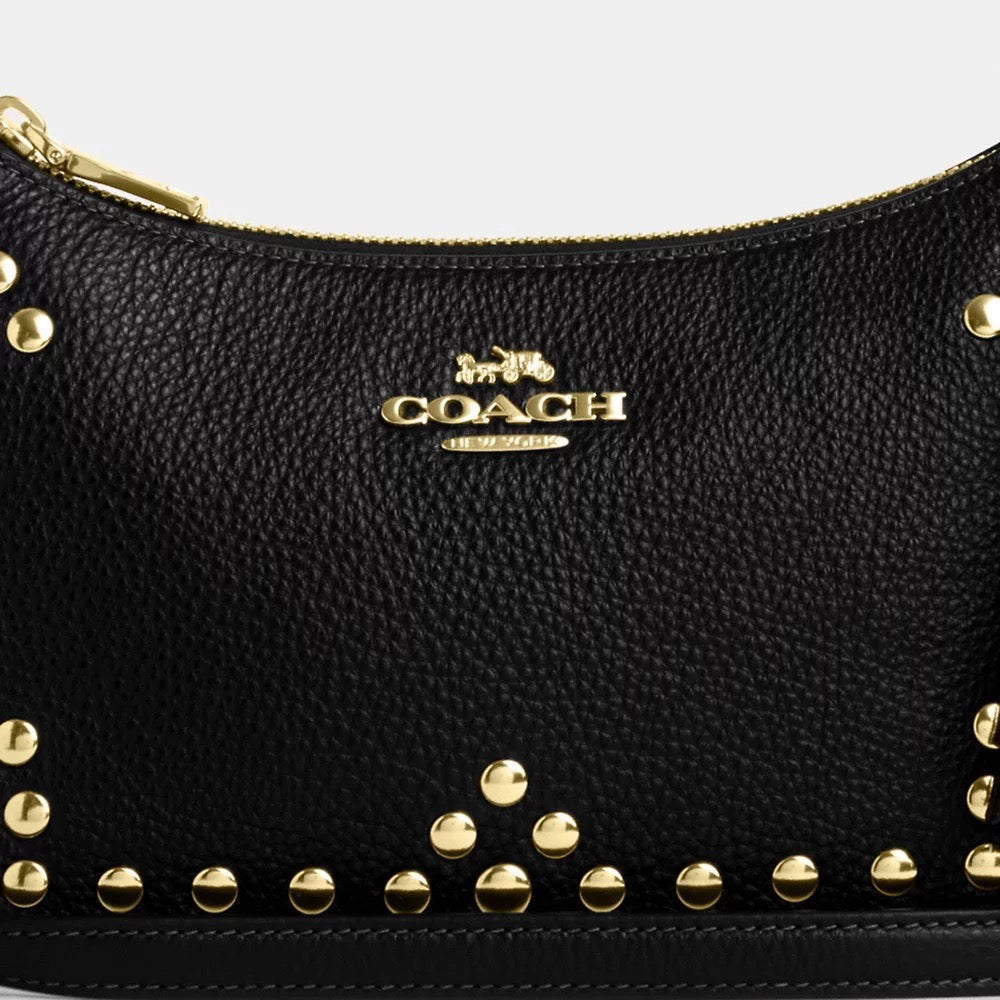 [INCOMING ETA 30 DAYS] COACH Teri Shoulder Bag With Rivets in Black (CAK03)