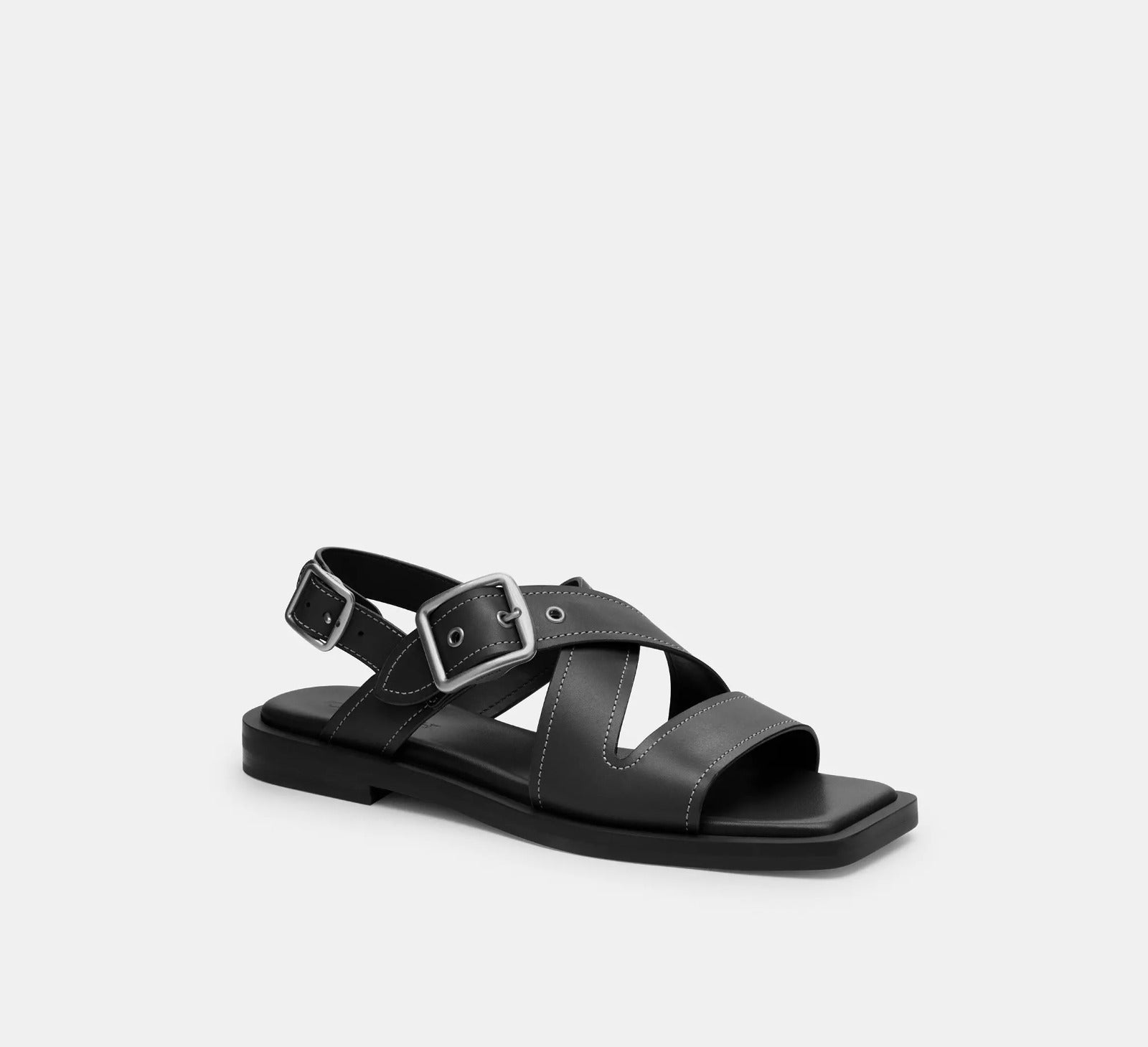 [INCOMING ETA 30 DAYS] COACH W Archival Buckle Flat Sandal in Black (FK)(CAS36)