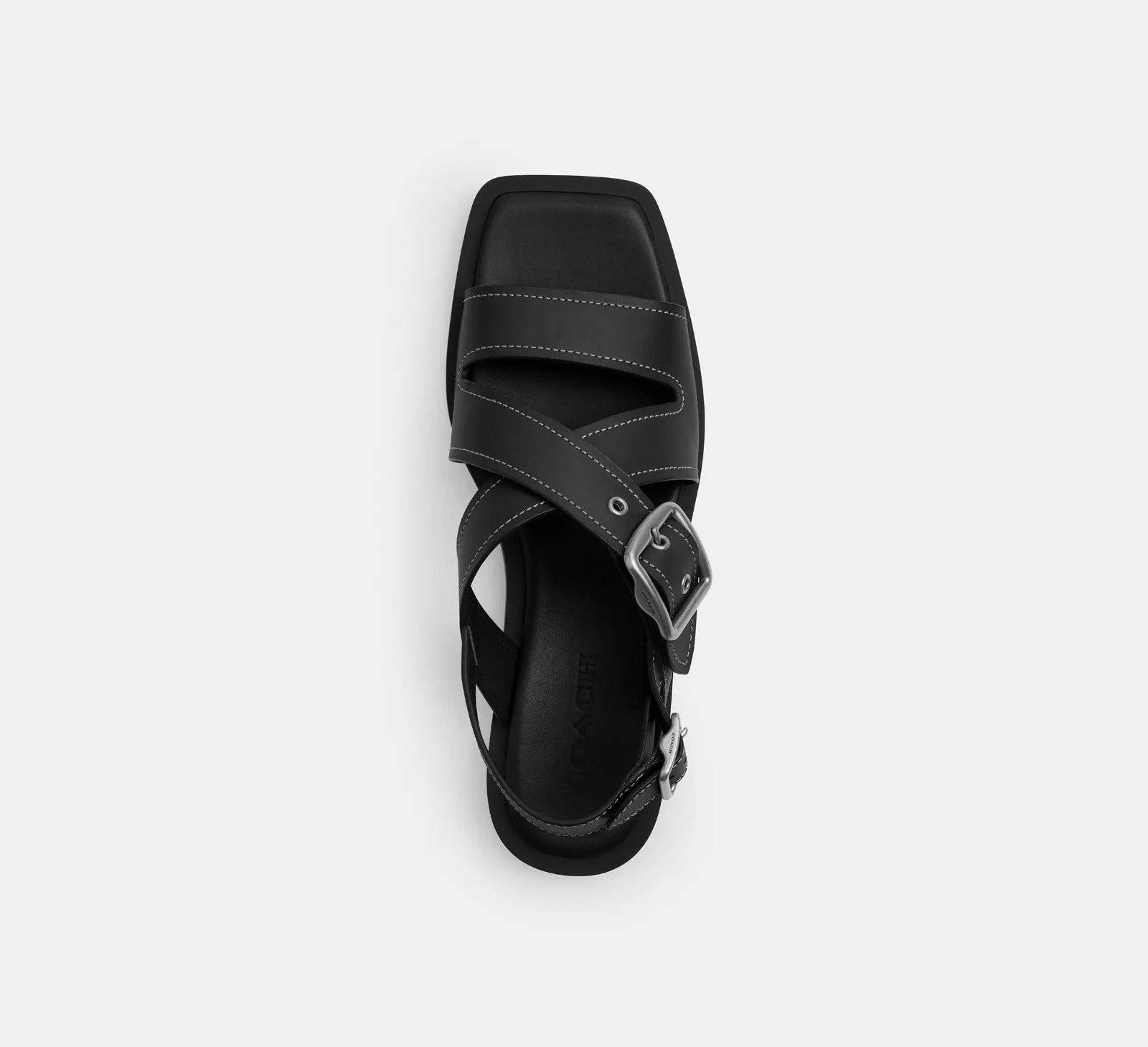 [INCOMING ETA 30 DAYS] COACH W Archival Buckle Flat Sandal in Black (FK)(CAS36)