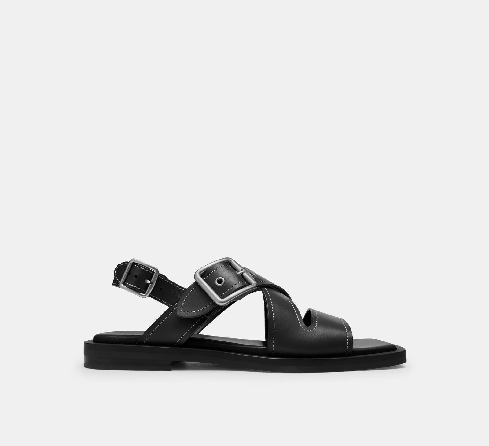 [INCOMING ETA 30 DAYS] COACH W Archival Buckle Flat Sandal in Black (FK)(CAS36)