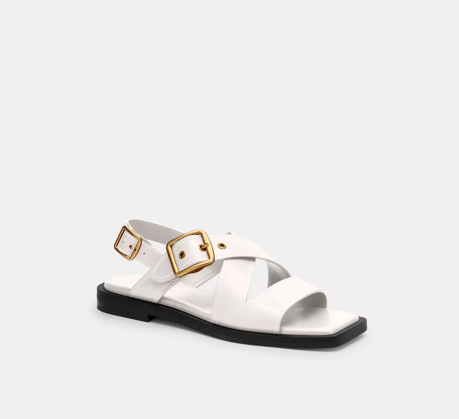[INCOMING ETA 30 DAYS] COACH W Archival Buckle Flat Sandal in Chalk (FK)(CAS36)