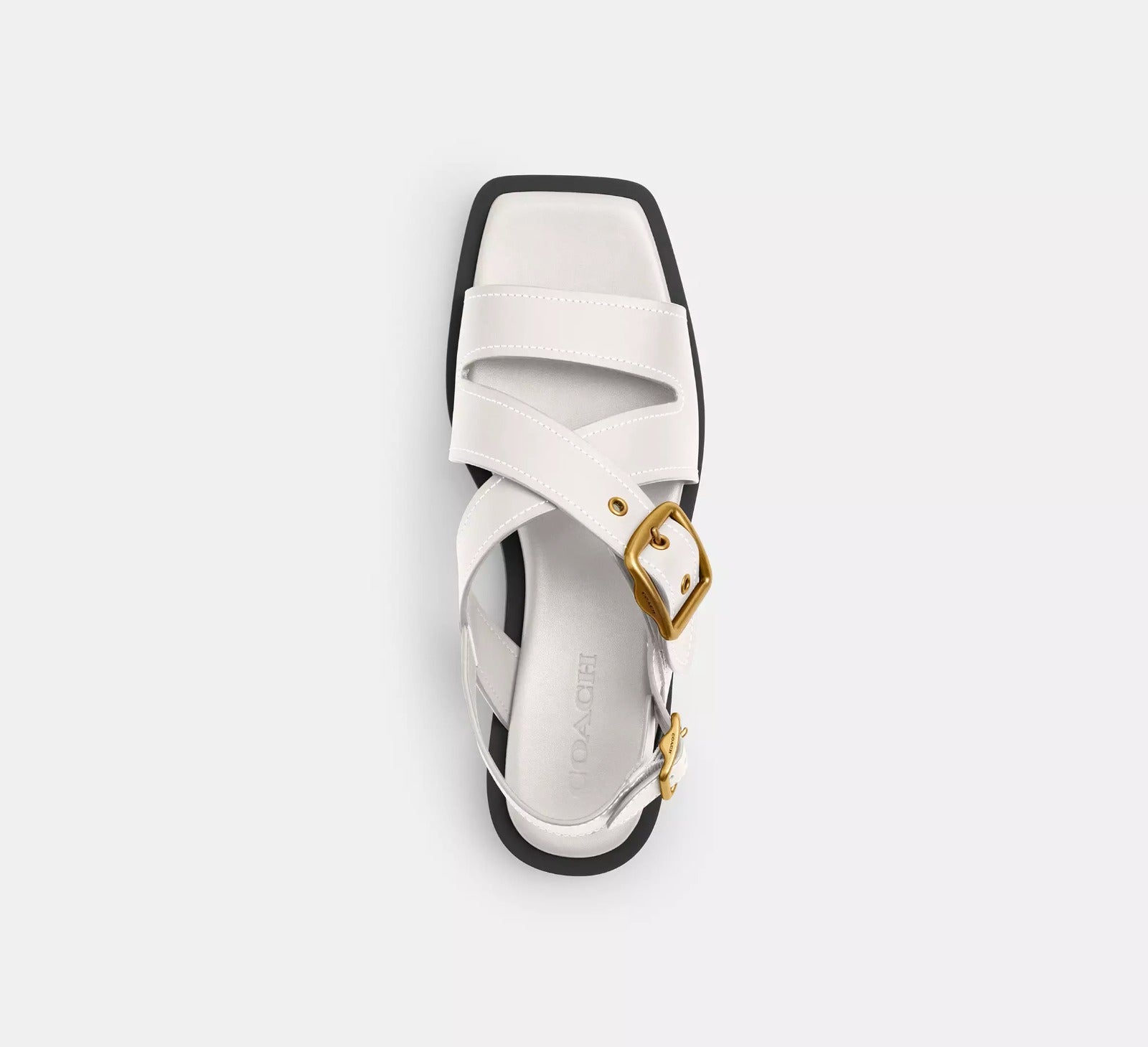 [INCOMING ETA 30 DAYS] COACH W Archival Buckle Flat Sandal in Chalk (FK)(CAS36)