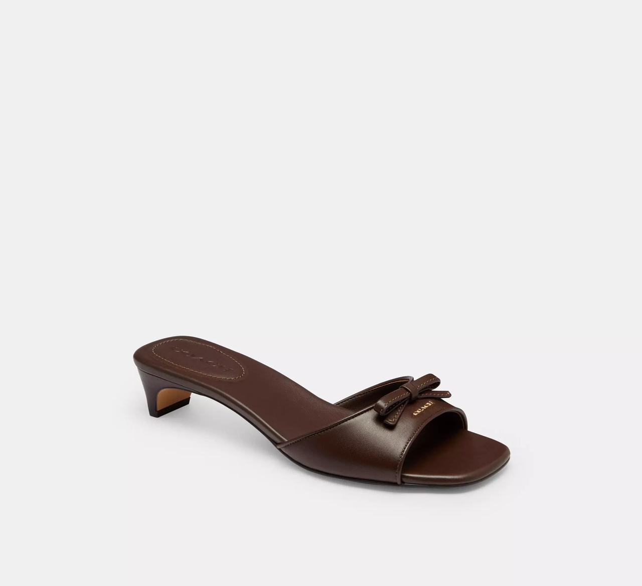 [INCOMING ETA 30 DAYS] COACH W Bow Kitten Heel Sandal In Signature Denim in Maple (FK)(CEE10)