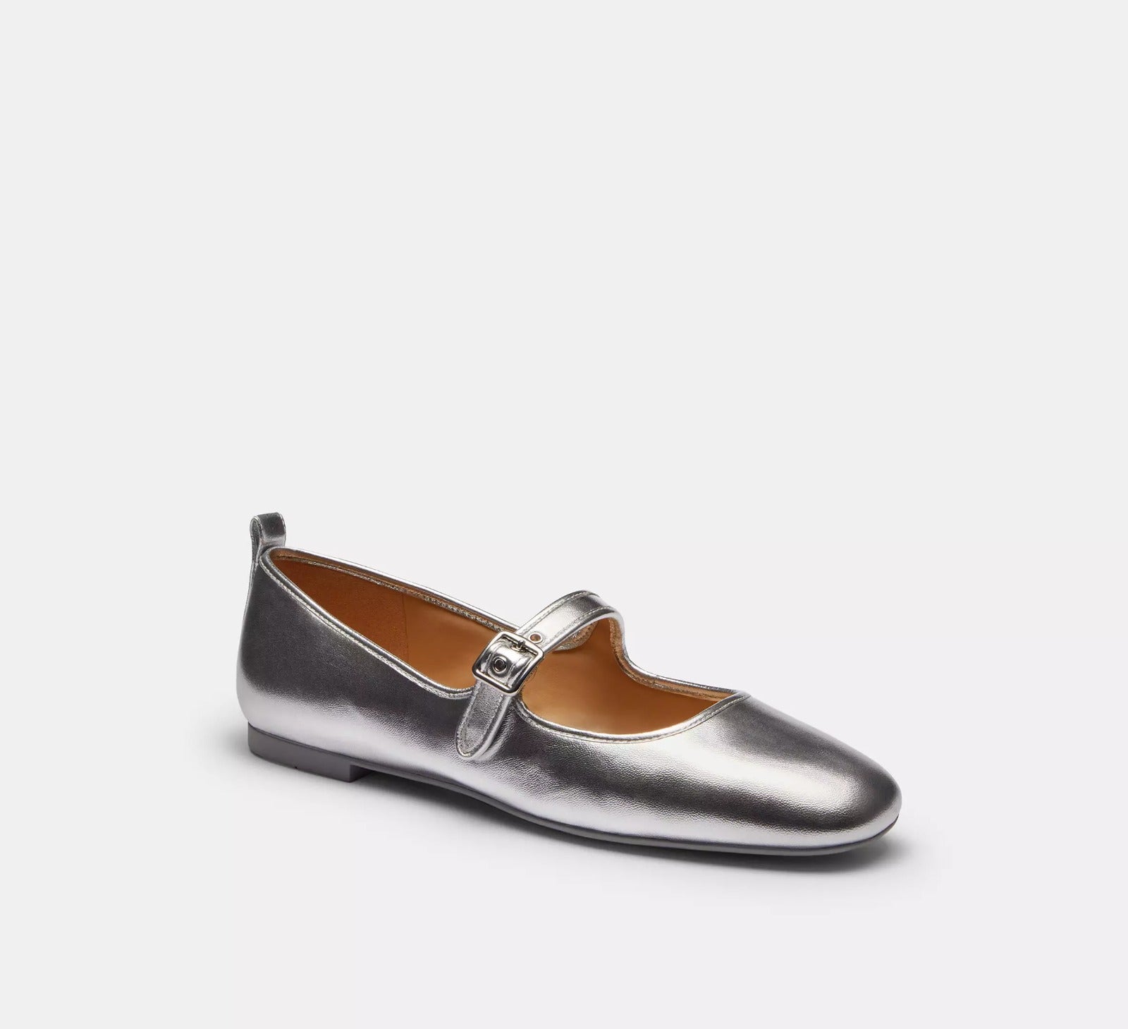 [INCOMING ETA 30 DAYS] COACH W C Rivet Mary Jane in Metallic Leather/Metallic Silver (FK)(CCG47)